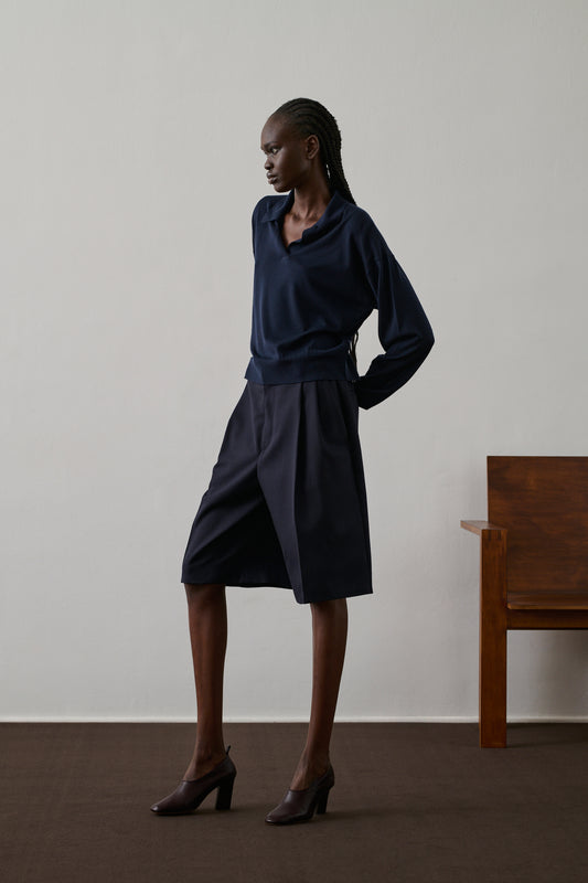 Polo Fleming - Navy - Laine - Femme