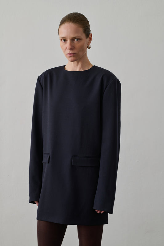 Robe Goya - Bleu Nuit - Laine - Femme