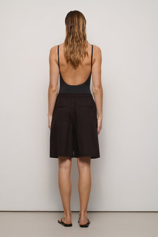 Short Pantaloncini - Chocolat - Coton - Femme